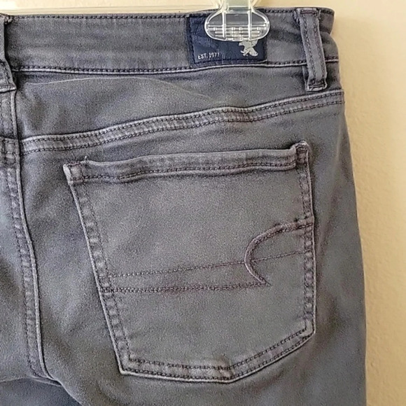 American Eagle Womens Gray Cropped Jeggings - Size 6 - Picture 6 of 9